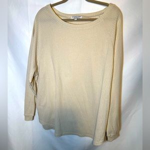 Chic Soul Curved Hem Slouchy Dolman Tunic, Oatmeal Thermal